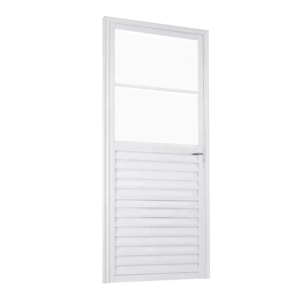 Porta De Giro Mista Com 2 Vidros Requadro 4.5
